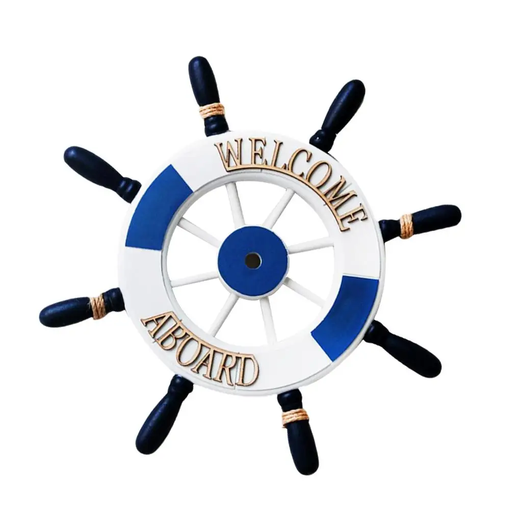 32cm Beach Wooden Boat Ship Steering Wheel Welcome Board Home Wall Decor 32cm Beach Wooden Boat Ship Steering Wheel Welcome Board Home Wall Decor