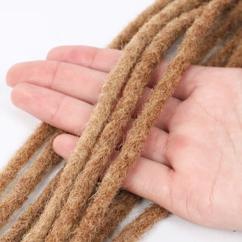 Locs Extensions Thickness Dreadlock Extensions Soft 100% Human Hair Natural Black For Women Men Full Handmade Permanent Locs 1