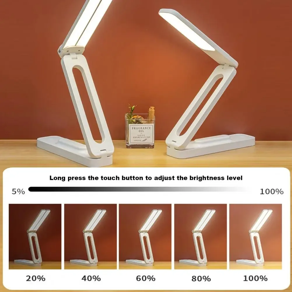 5 Style LED Table Lamp Foldable 3 Levels USB Rechargeable Double Lamp Head Dimmable Touch Control LED Desk Lamp Home Supply 2