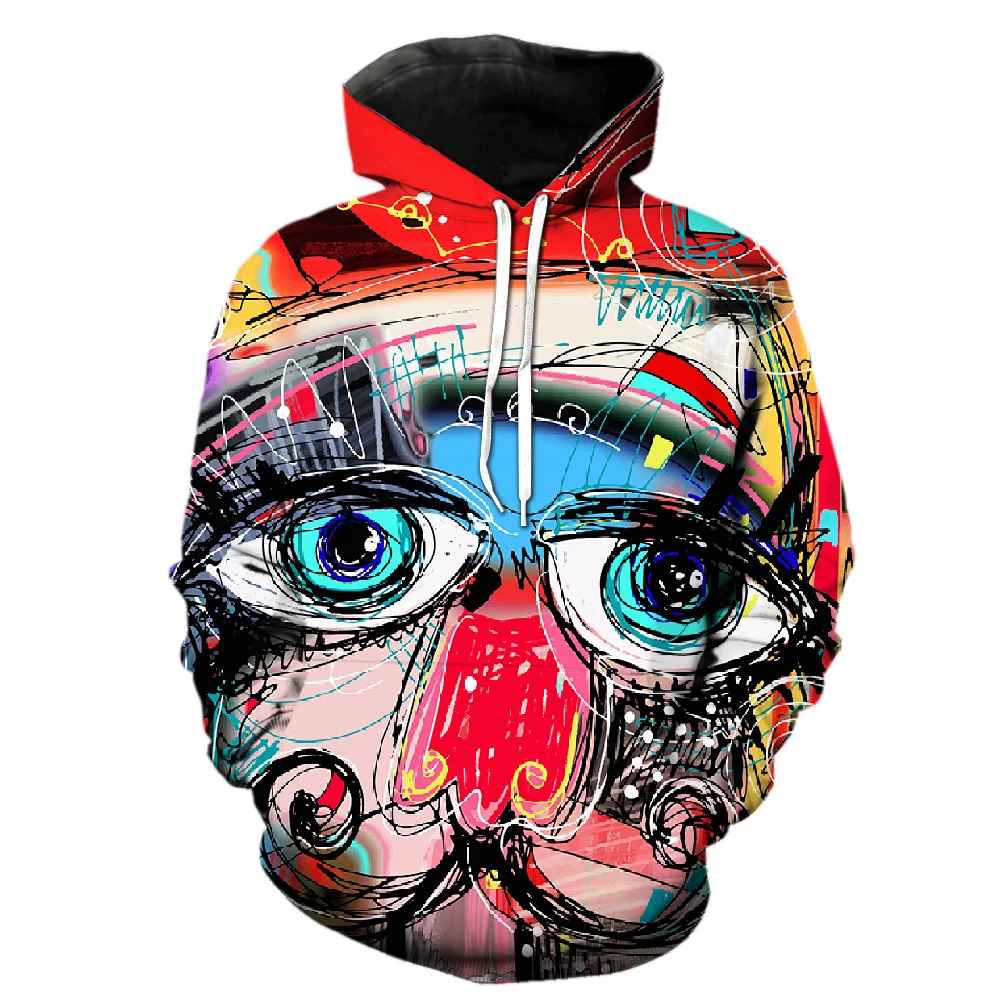 

Abstract Art Graffiti Men's Hoodies With Hood Jackets Hip Hop Long Sleeve Oversized Unisex Funny Teens Sweatshirts 3D Print Cool