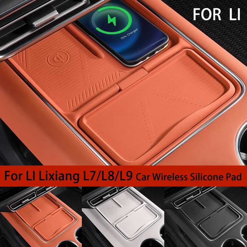 

For Leading Ideal LiXiang L7 L8 L9 2022 2023 Car Wireless Silicone Padding Holder Storage Box Anti slip Pad