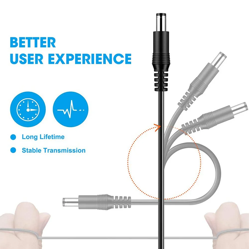 B02B-USB To DC Power Cable Universal USB To DC Jack Charging Cable Power Cord with 10 Interchangeable Plug Connectors Adapter