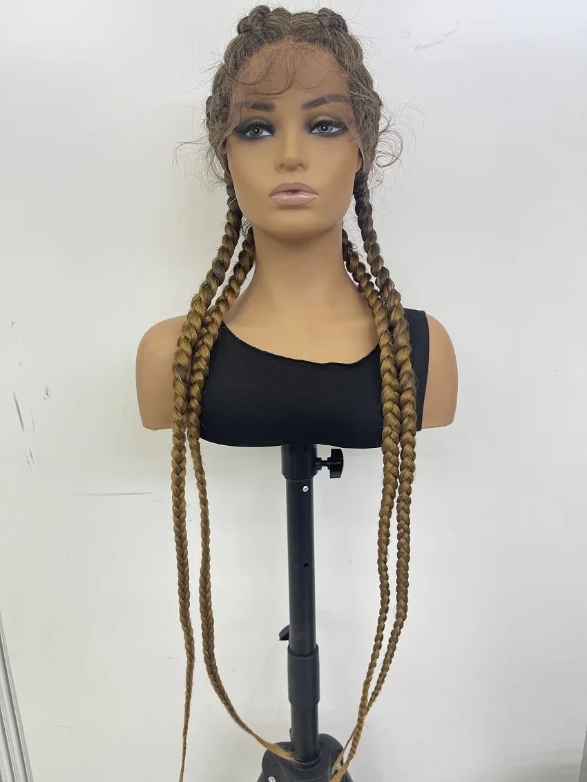 hz Synthetic 36" Braided Wig with 4 Dutch Braids Lace Front Wig Women's