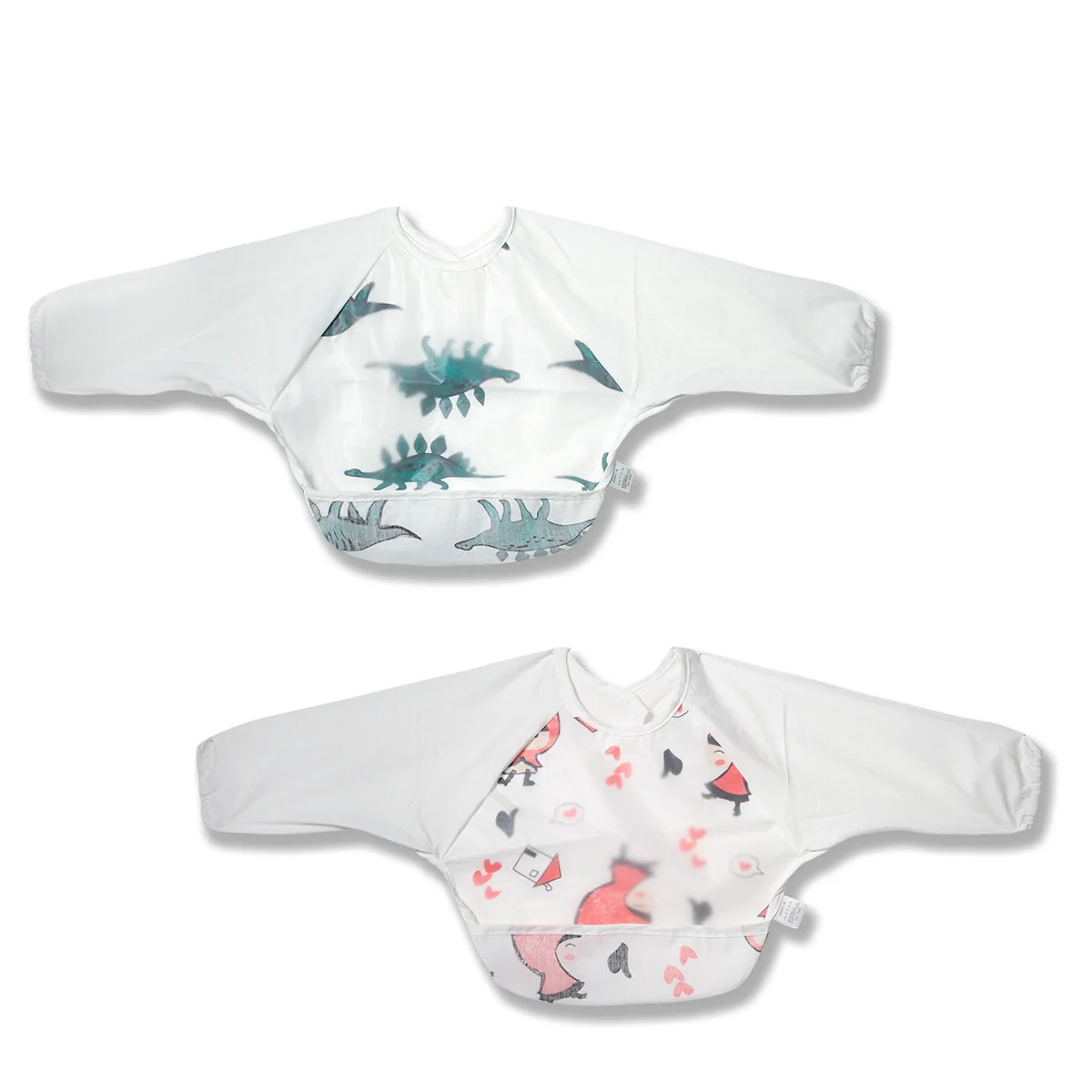 Baby Kids Toddler Long Sleeve Scarf Waterproof Art Smock Feeding Bib Apron Pocket Infant Boys Girls Burp Cloth Banana Bibs