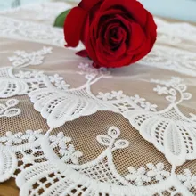 Chemin de Table en dentelle Rose américain, fier, nordique, moderne, minimaliste, blanc, broderie, couleur unie, nappe en tissu, décoration de la maison 