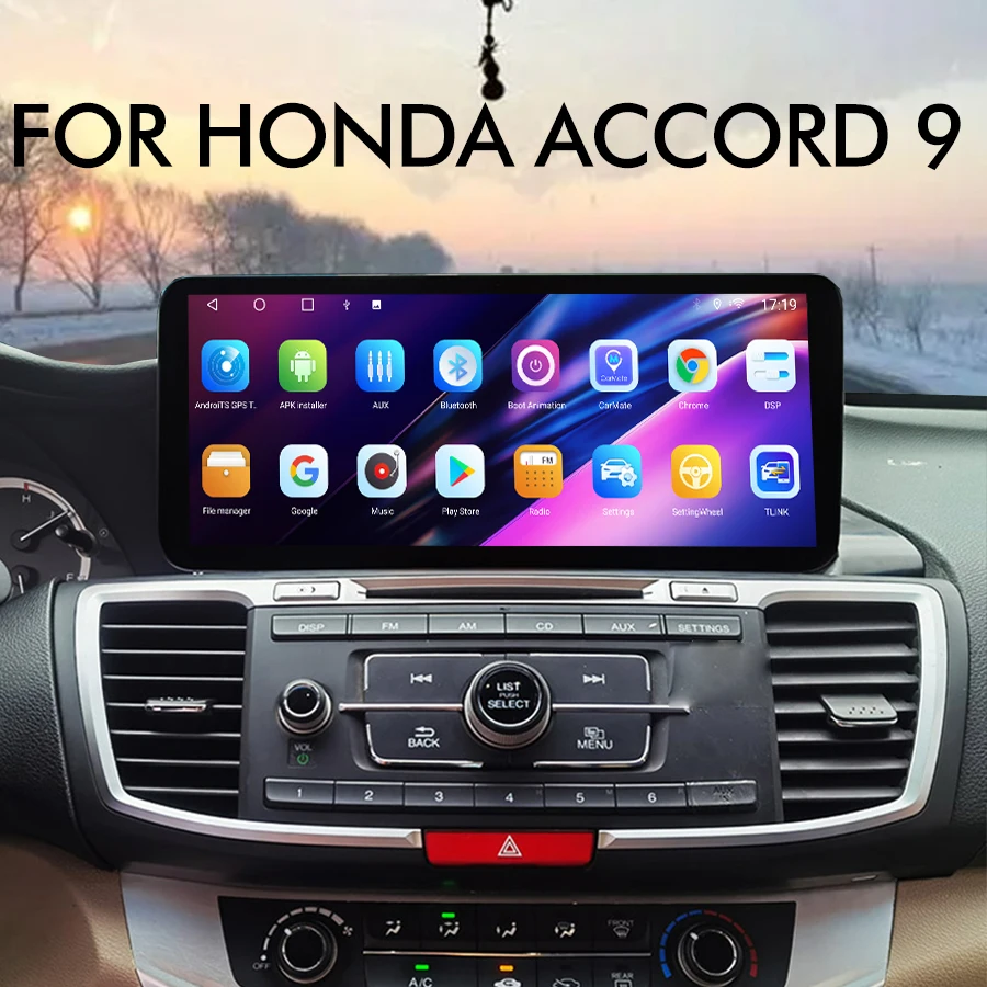 

12,3 "Android 13 экран для Honda Accord 9 2013-2018 все в одном GPS-навигация автомобильный мультимедийный видеоплеер Радио 256G Carplay