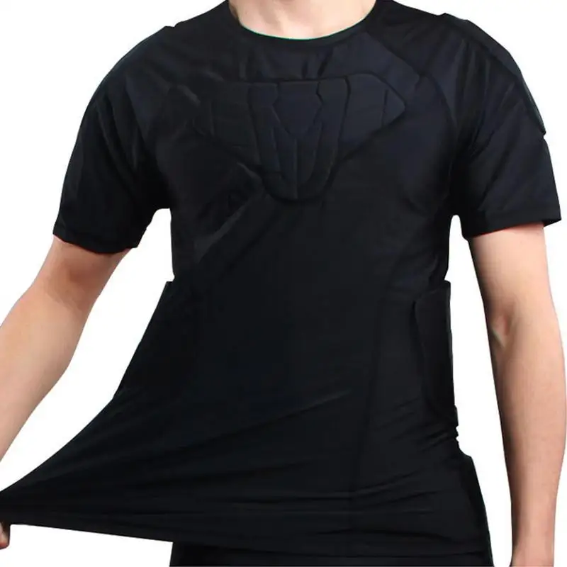 Soccer Goalie Shirt Men's Breathable Rib Protector Padded Football Training Protective Gear For Soccer Basketball Paintball