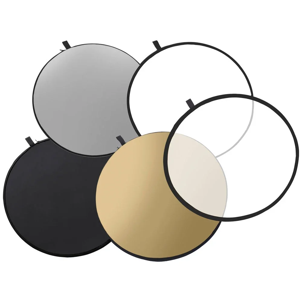 Photography Reflector Macro Photography Diffuser 60/80/110cm 5-in-1 Collapsible Circular Reflector Disc Translucent Diffusion Panel Studio Lighting Modifier for Product Portrait