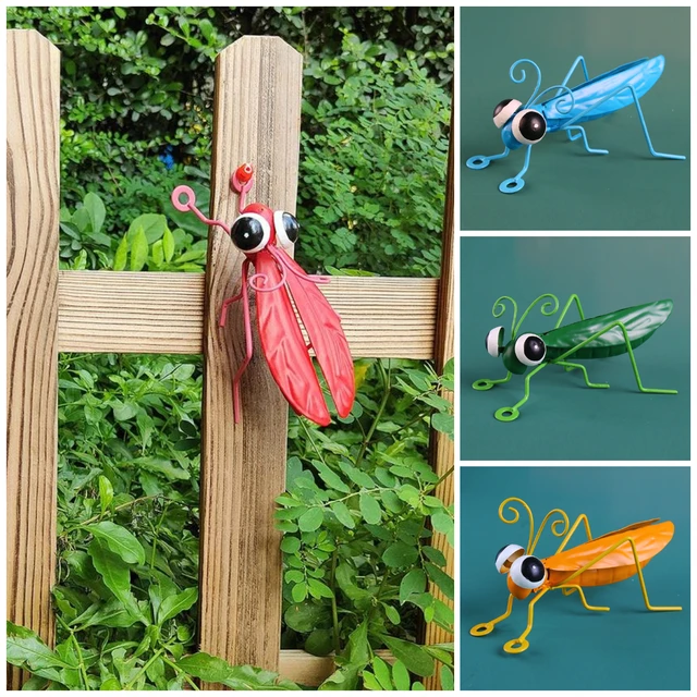 Kézzel Készített Fém Szöcske Kerti Dekoráció Kültéri Fali Művészet Szobrok Hátsó Udvar Kerítés Dísz