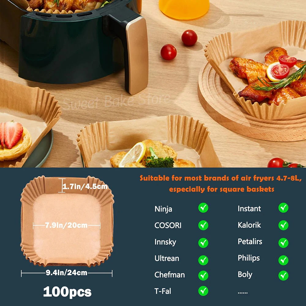 20cm Disposable Air Fryer Parchment Paper for Cecotec and Ninja