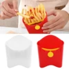 Popular Plastic French Fry Box reusable Removable French Fries Holder Food-Grade Storage Containers Square Snack Holder Camping 1