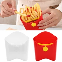 Popular Plastic French Fry Box reusable Removable French Fries Holder Food-Grade Storage Containers Square Snack Holder Camping 1
