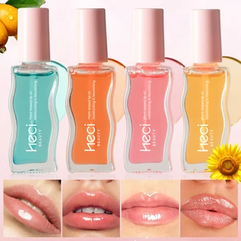 4pcs Fruity Tinted Lip Oil, Moisturizing Jelly Lip Gloss For Spring & Summer,Mirror Shine Glass-Look Lips Lip Makeup 1