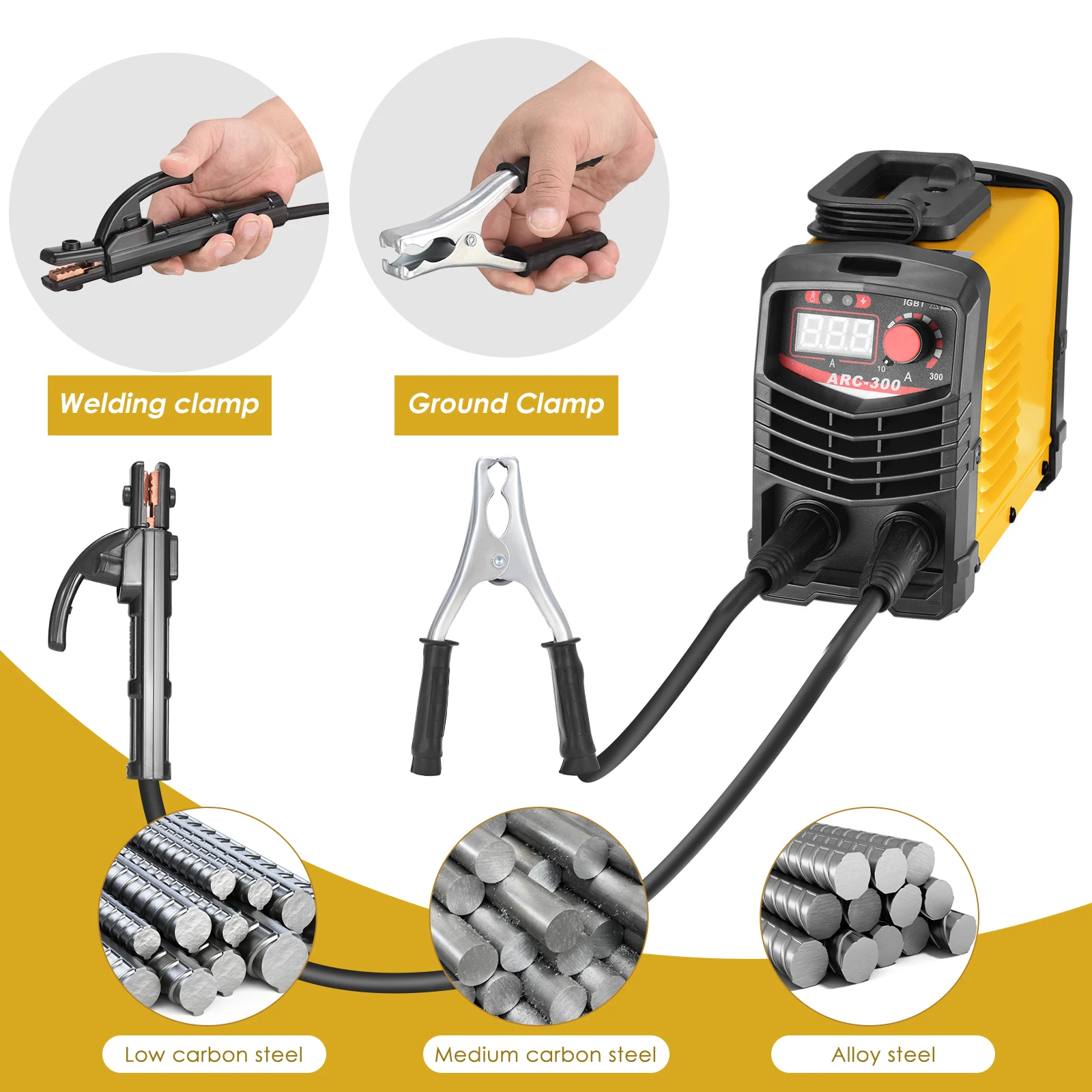 300Amp ARC MMA Inverter Welding Machine Welder IGBT Semi-automatic Welding Machine Portable Welder Metal Iron 110V 220V 6