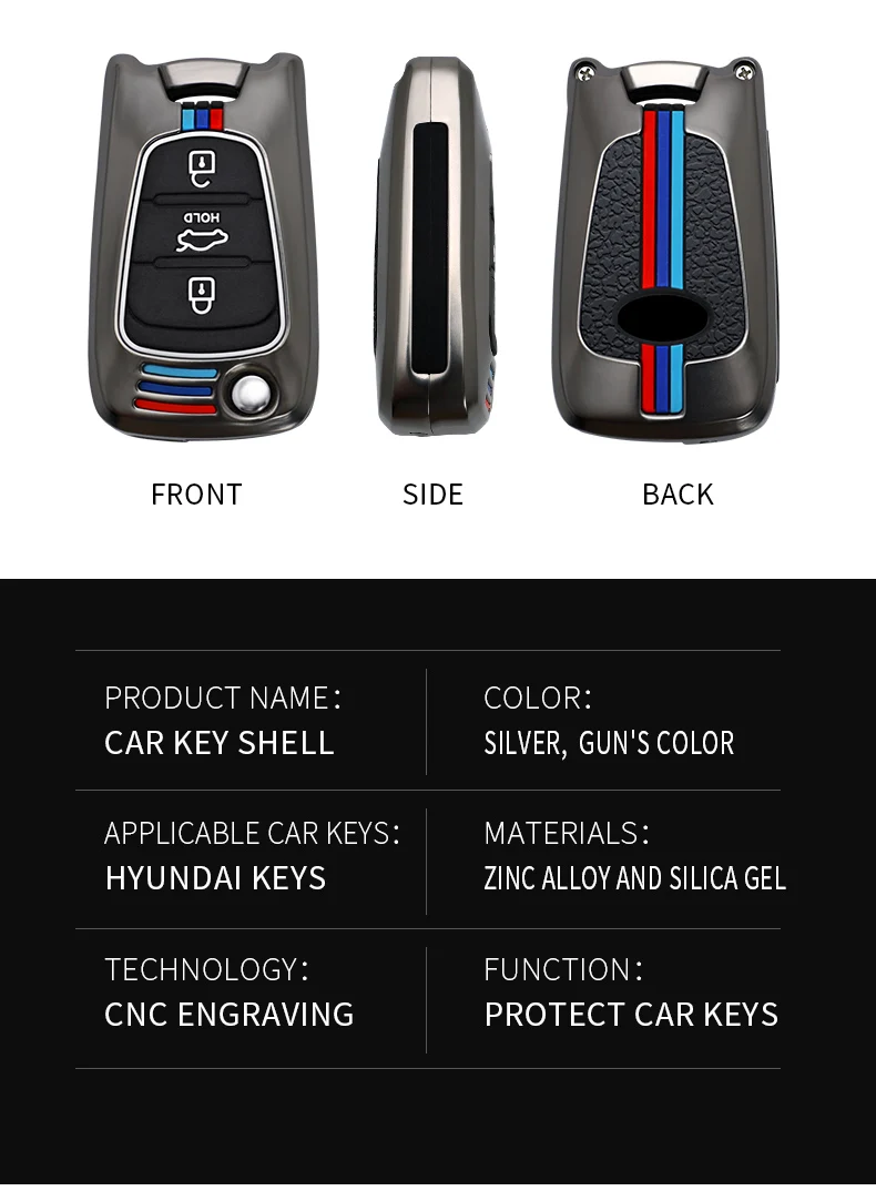 Copertura chiave in Silicone in lega di zinco adatta per Hyundai Solaris I30 I35 IX20 IX35 per Kia Rio K2 K3 K5 Sportage Ceed custodia remota Fob Shell 10 Copertura chiave in Silicone in lega di zinco adatta per Hyundai Solaris I30 I35 IX20 IX35 per Kia Rio K2 K3 K5 Sportage Ceed custodia remota Fob Shell - S764d9e2380b5452cbb6db07b7c42e17ed