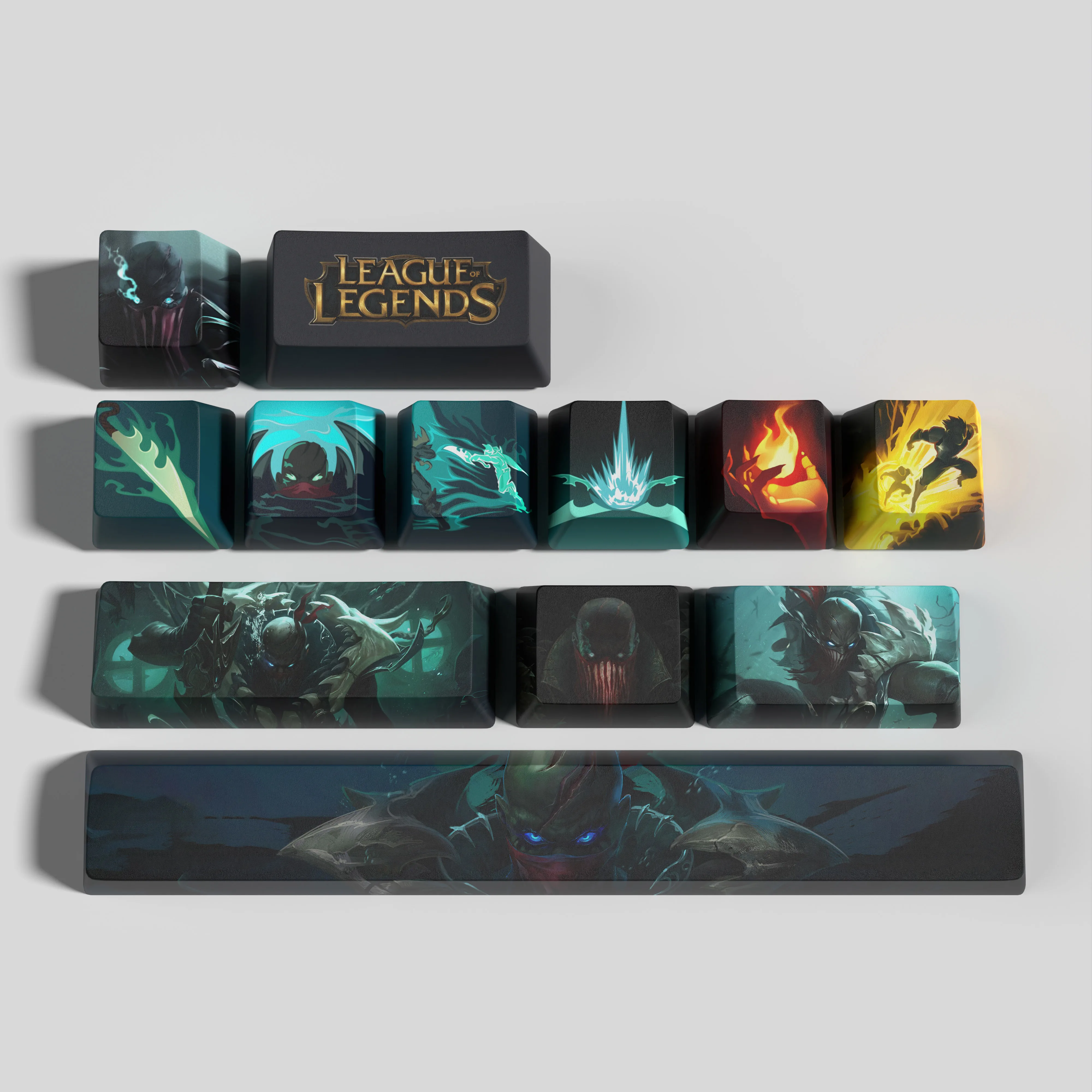 League of Legends Keycaps Pbt Dye Sub Keycaps Perfil Oem 12 Chaves - Imagem 2