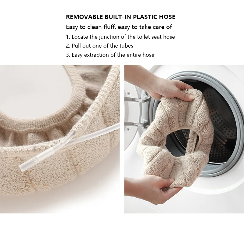Warm Velvet Toilet Seat Cushion - Washable & Soft