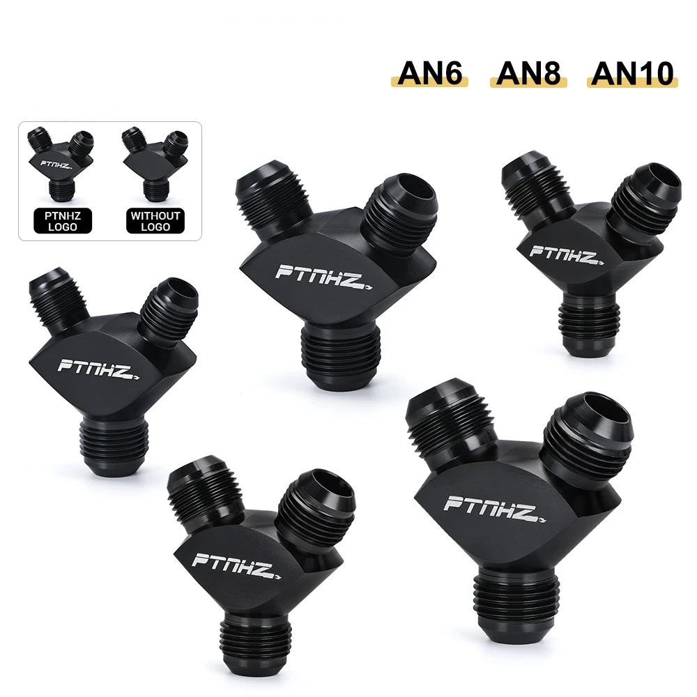 

3 Way AN6 AN8 AN10 Aluminum Block Adapter Fittings Adaptor Black Y Type Oil Pipe Joint Car Performance Parts Mopar