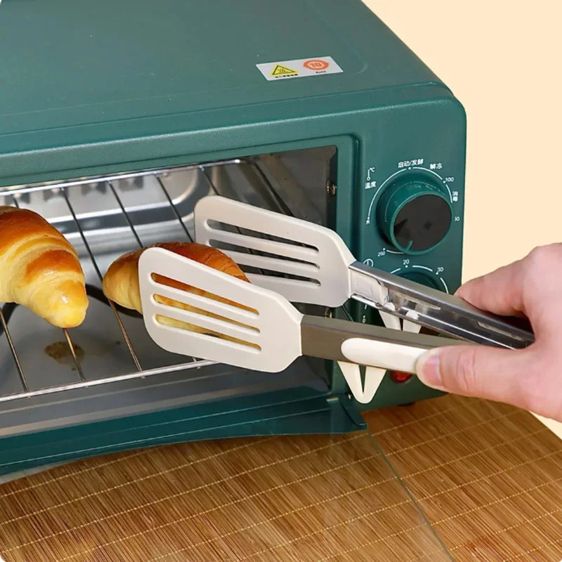 9-inch food tongs Stainless steel tongs Silicone non-stick cooking clips BBQ salad bread kitchen utensils
