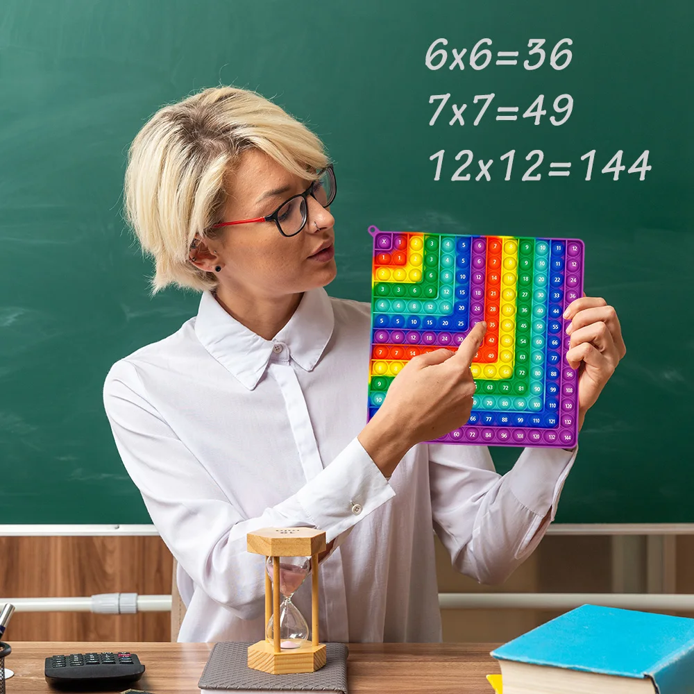 Fidget Toys Educational Board Games Math Toys Learning Board Toy Multiplication 12x12 Math Practice Board Games Times Table Mathematics Educational Learning Toys for Kids Classroom