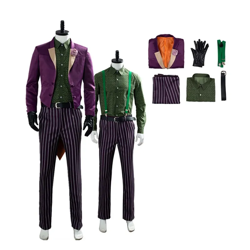 

Mortal Cos Kombat 11 Cosplay Joker Costume Men Uniform Shirt Pants Outfits Halloween Carnival Party Suit