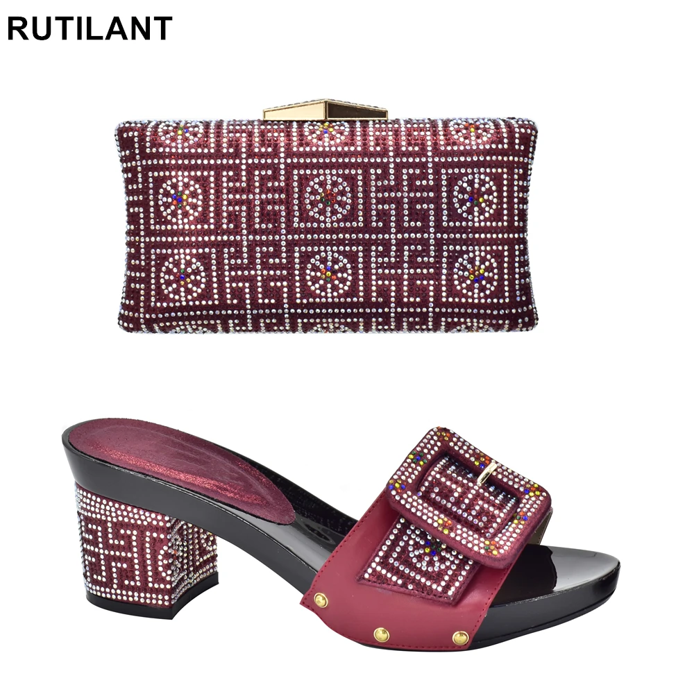 Wine color italian shoes with matching bags african women italian shoes and bag set nigerian women
