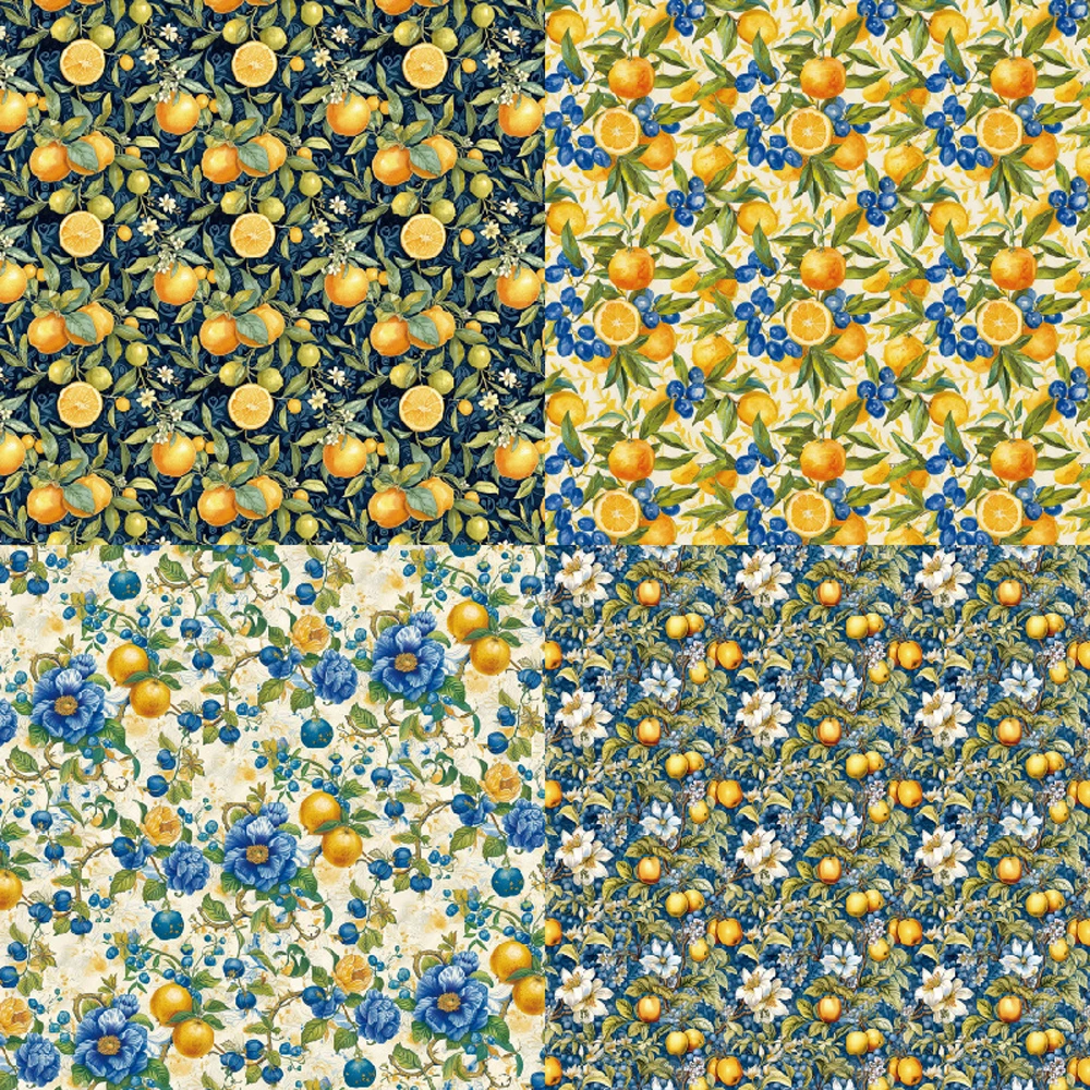 KLJUYP 오렌지 포레스트 종이, 스크랩북 패턴 종이 팩, DIY 공예 배경 종이, 6 X6, 24 매