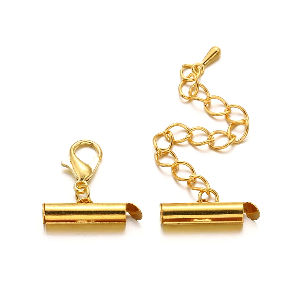 10-Piece Metal Bracelet End Connectors with Extending Lobster Clasps