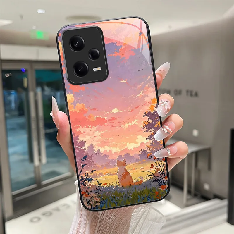 Creativo Cartone Animato Custodia Morbida in Silicone Compatibile con Xiaomi Redmi Note 10 Pro/Max Cover, [Pattern Gatto] Anti Fall Protettivo Case,Bianco
