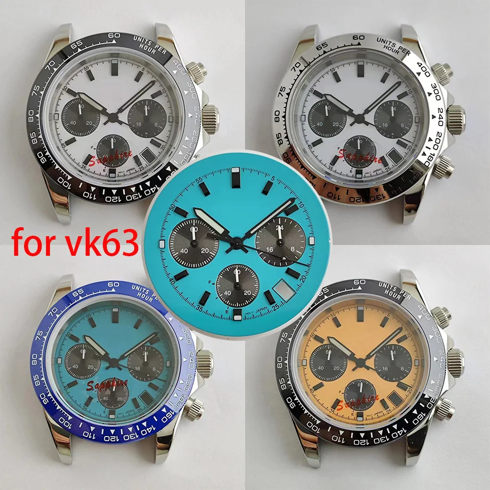 

32.5mm Panda Dial VK63 Dial Luminous Ice Dial Suitable for 39mm Case Quartz Watch VK63 Movement Watch Replacement Accessories