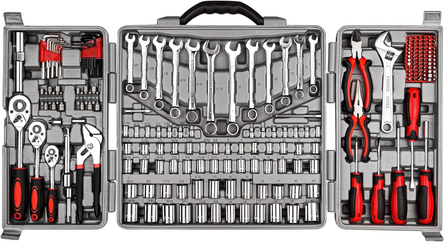 Tool set 1. Огромный инструмент. orange plastic tool box set.