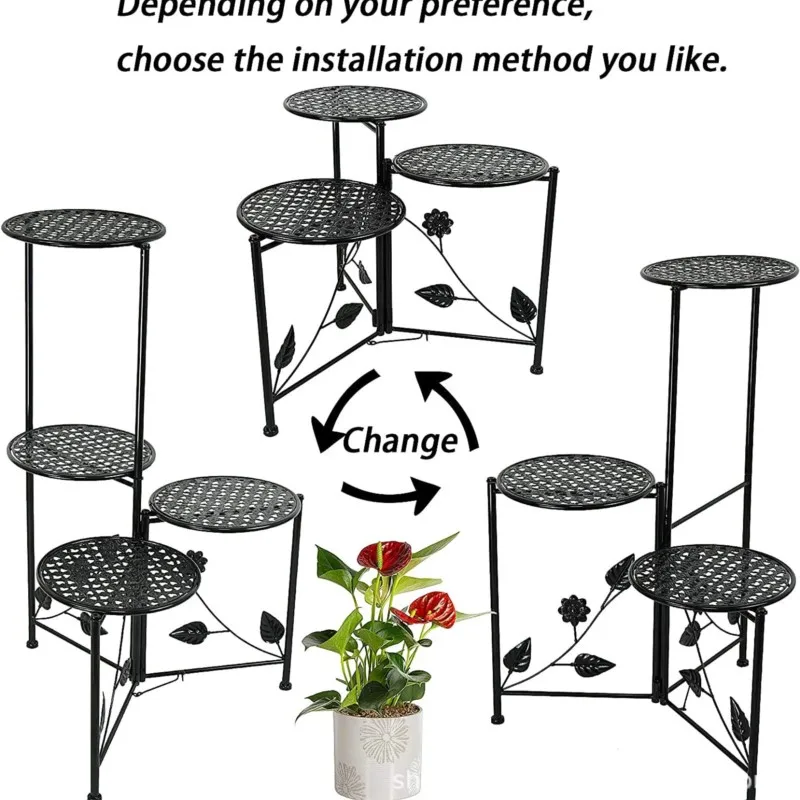 Indoor Outdoor Plant Branch Metal Planter Racks Multi-Pot Plant Pot Storage Box Multi-Functional Vertical Display Racks Home