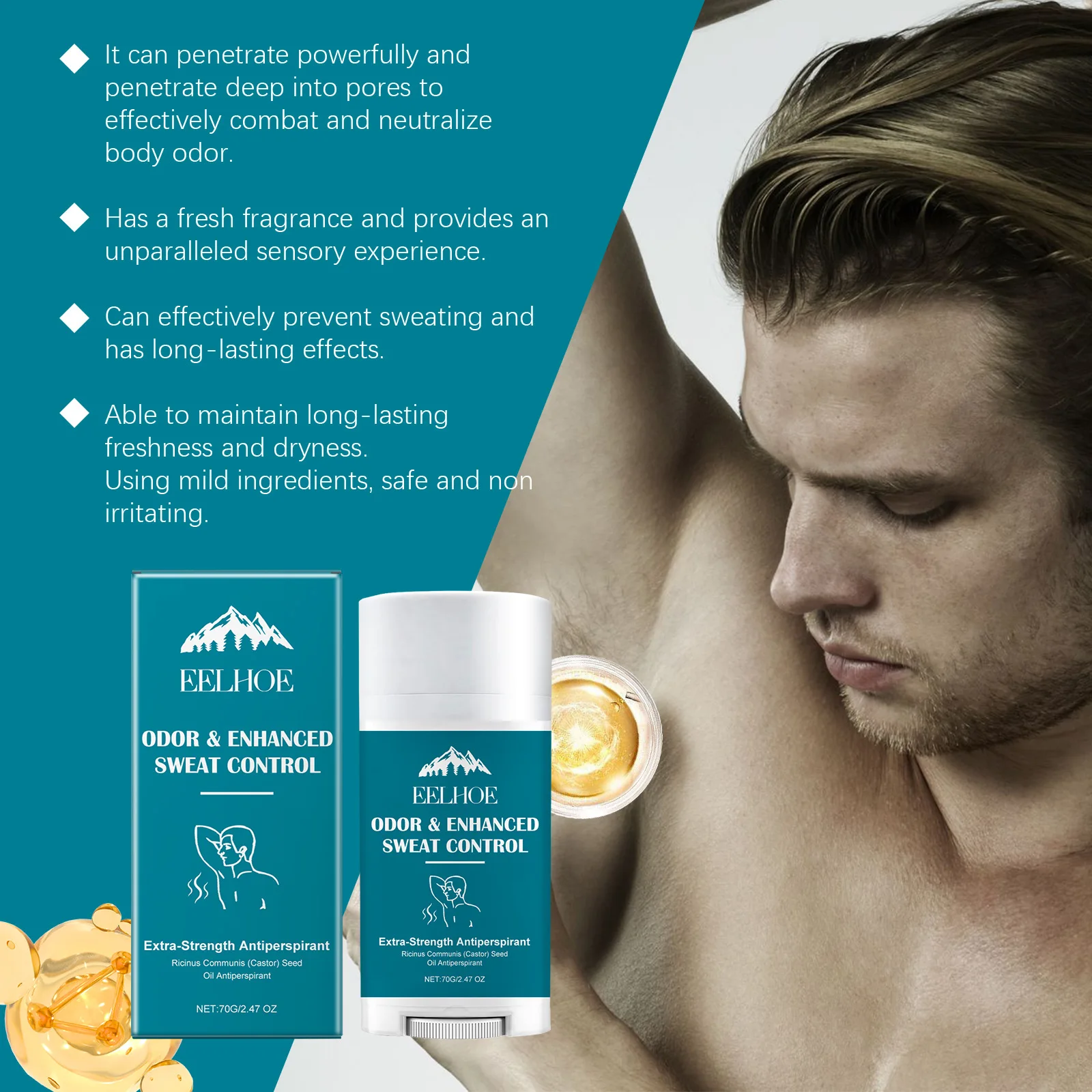 Deodorant Stick For Men Long Lasting Anti Odor Protection Vitamin E_voghion.com
