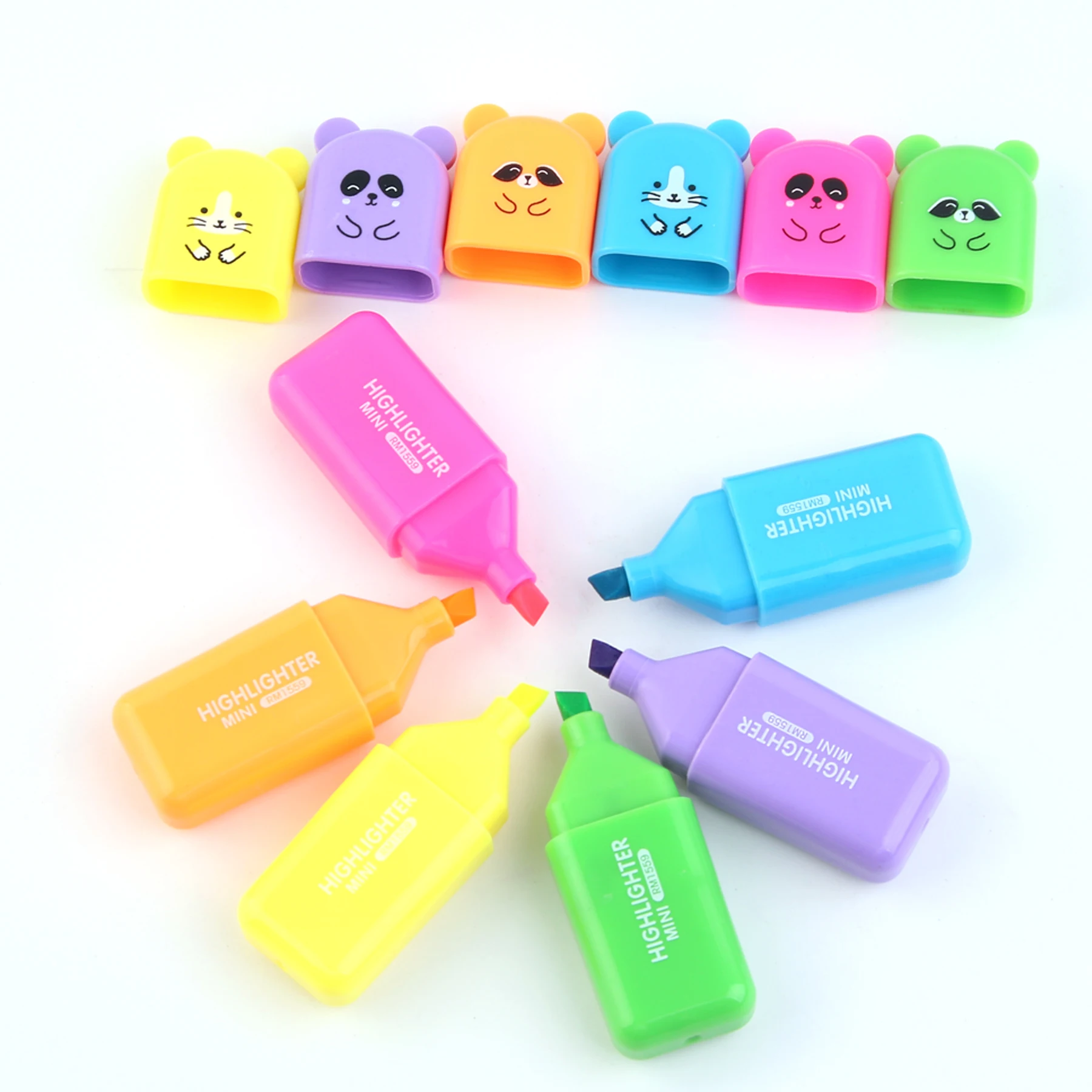MOTARRO 6 Pcs Kawaii Bear Highlighter Pens Cute Stationery Markers Oblique Tip Candy Color Fluorescent Pastel Pen School Supplie highlighter pen marker pen highlighter marker