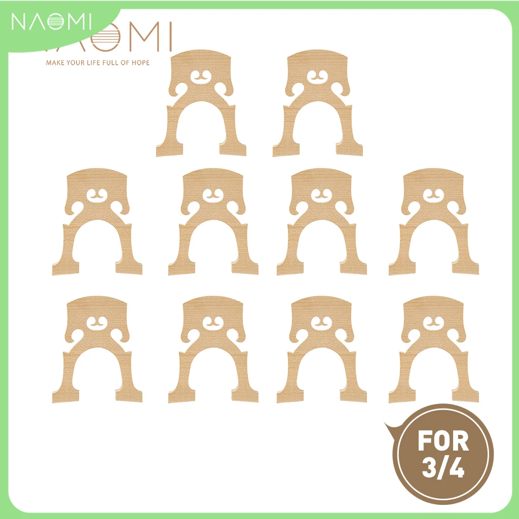 

NAOMI 10pcs/1set 3/4 Cello Bridge Standard Maple Wood Sturdy And Easy To Install Belgium Style Cello Parts