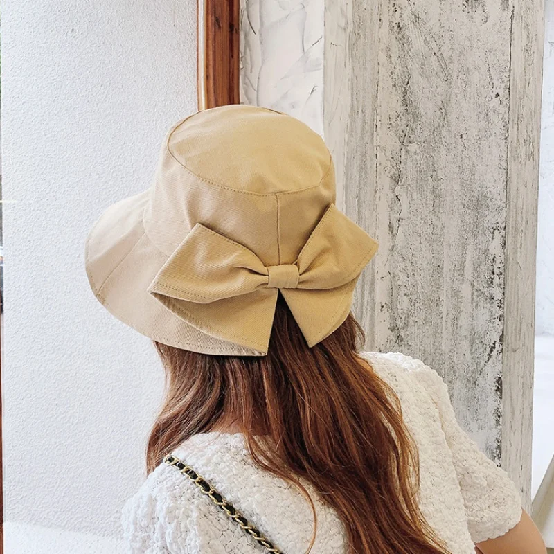 

Spring Summer Korean Bow Fisherman Japanese-Style and Internet-Famous Protection Ladies Outing Hat Sun
