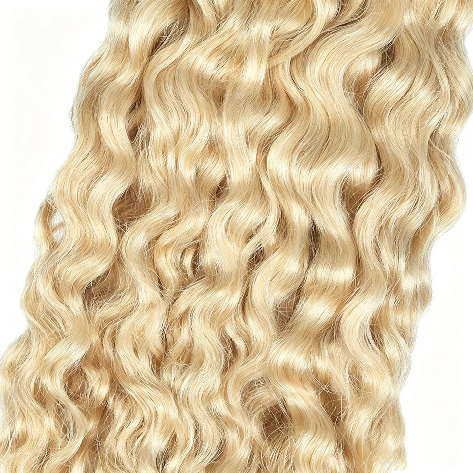Phashion Burmese Curly 1/3 Pacchetti # Extension di capelli vergini ondulati colore 613, ricci e voluminosi, 100% capelli umani per donna, offerte speciali - immagine 4