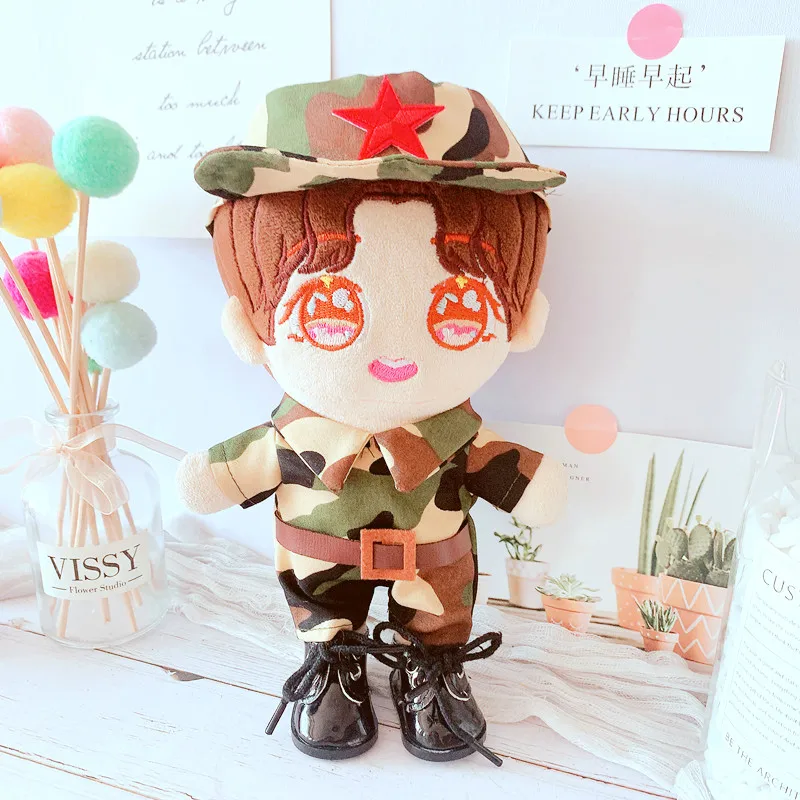 

1SET 20CM Baby Doll Clothes Outfit Camouflage Uniform Korea Kpop Dolls Accessories Korea Kpop EXO Idol Dolls DIY Toys
