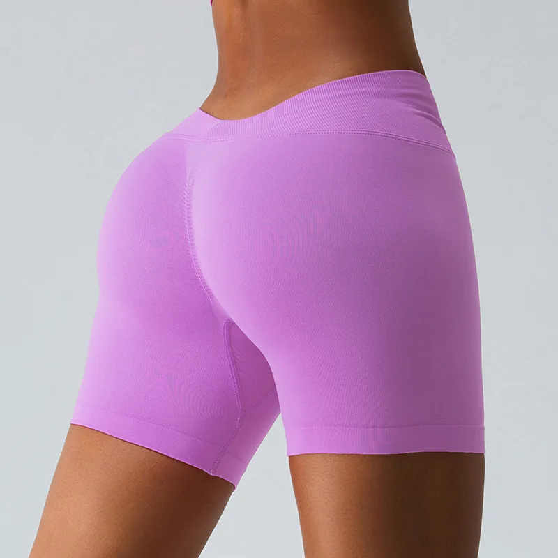 Sports Leggings Women Seamless V-waist Hip Lifting High Waist Workout Scrunch Fitness Gym Wear