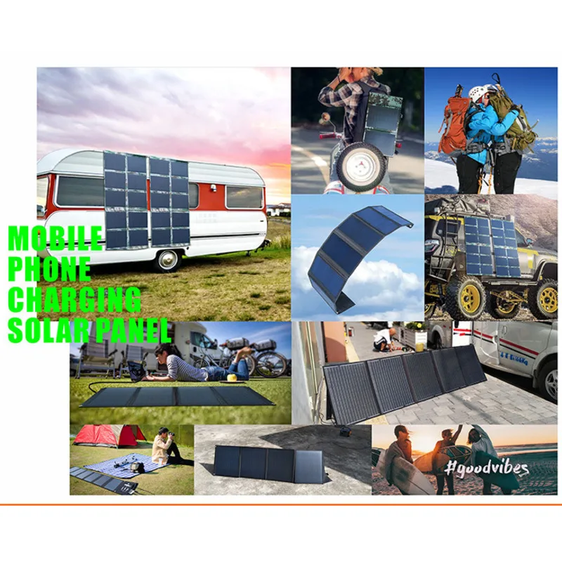 Caricabatterie Per Telefono A Luce Solare Pieghevole Zaino Per Batteria Pannello Usb 100W Banca Di Alimentazione Flessibile Pannello Esterno Pannello 
