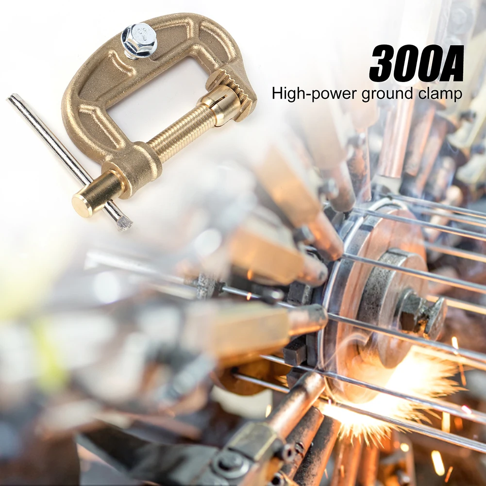 300A Ground Clamp High Power Brass Welding Electrode Holder G-shaped Ground Welding Earth Clamp Replacement Welder Machine Tools