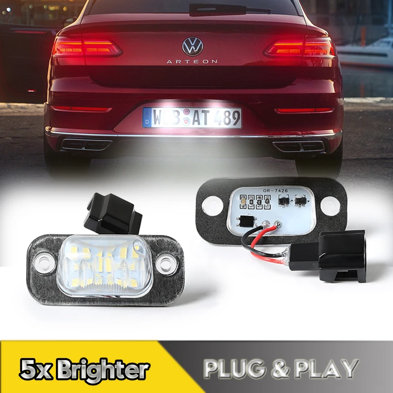 

2X For VW Golf Polo 3 Derby LED Number License Plate Lights Lamps For Seat Ibiza Toledo Cordoba Vario Canbus White OEM#1H6943021