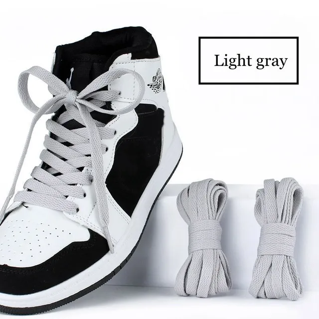 36Colors Flats Shoelaces For Air Force Tennis Shoe Laces Sneaker White Black Canvas Men Women Shoelace Basketball Shoes Strings Light gray
