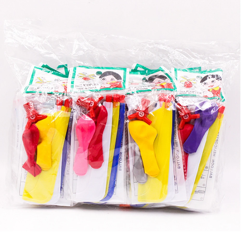 1 Set Propeller Balloon Aircraft Exercise Hands-on Ability Easter Balloon Flying with Whistle for Birthday Party