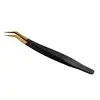 1PCS High Precision Stainless Steel Eyelash Tweezers For Eyelash Extension Grafting Anti Static Tweezers False Eyelashes And 1