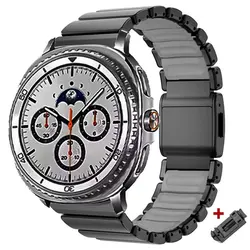 Premium Alloy Metal Band Bracelet - Watch 8 Classic 46mm (Black Gary)