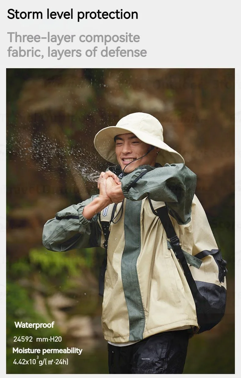 Description Picture 5 of itemNaturehike Motorcycle Raincoat Rainstorm Prevention Jacket Pants Camping Hiking Fishing Moto Raincoat Ultralight Rider Raincoat