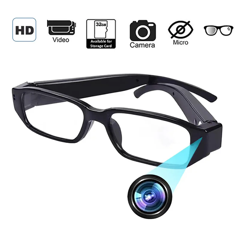 HD 1080P Mini Camera Wearable Audio Video Recorder Glasses for Outdoor