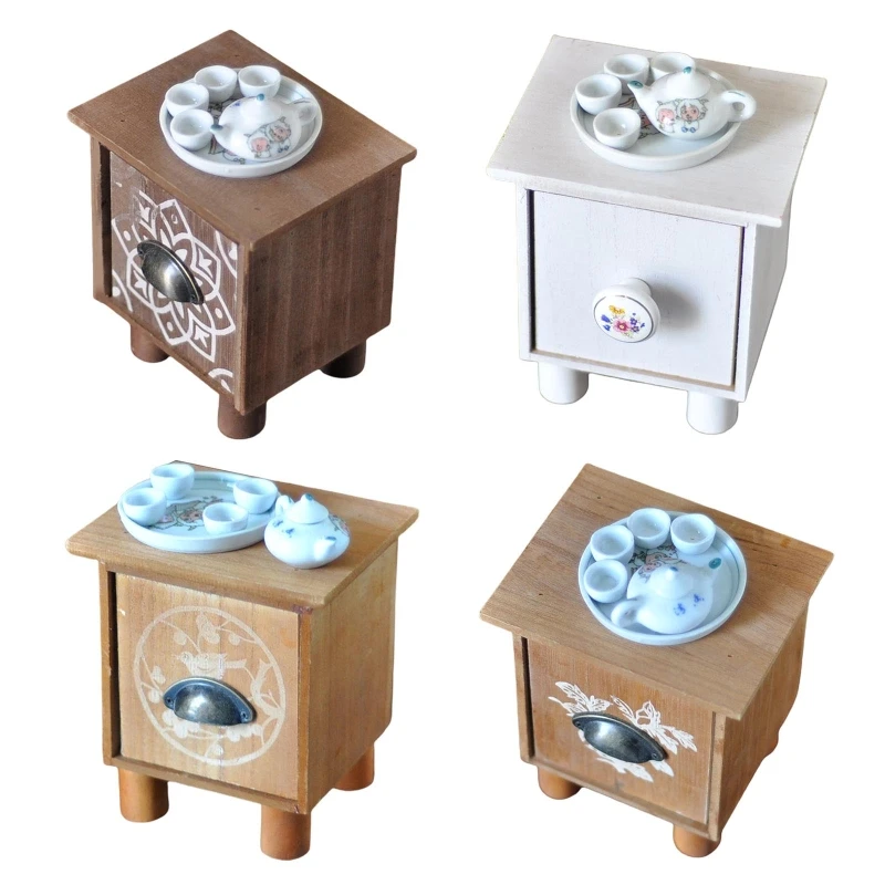 

77HD Newborn Photo Props Baby Photography Accessories Mini Coffee Table and Teapot Tea Bowl Tea Tray Set Infant Photo Props
