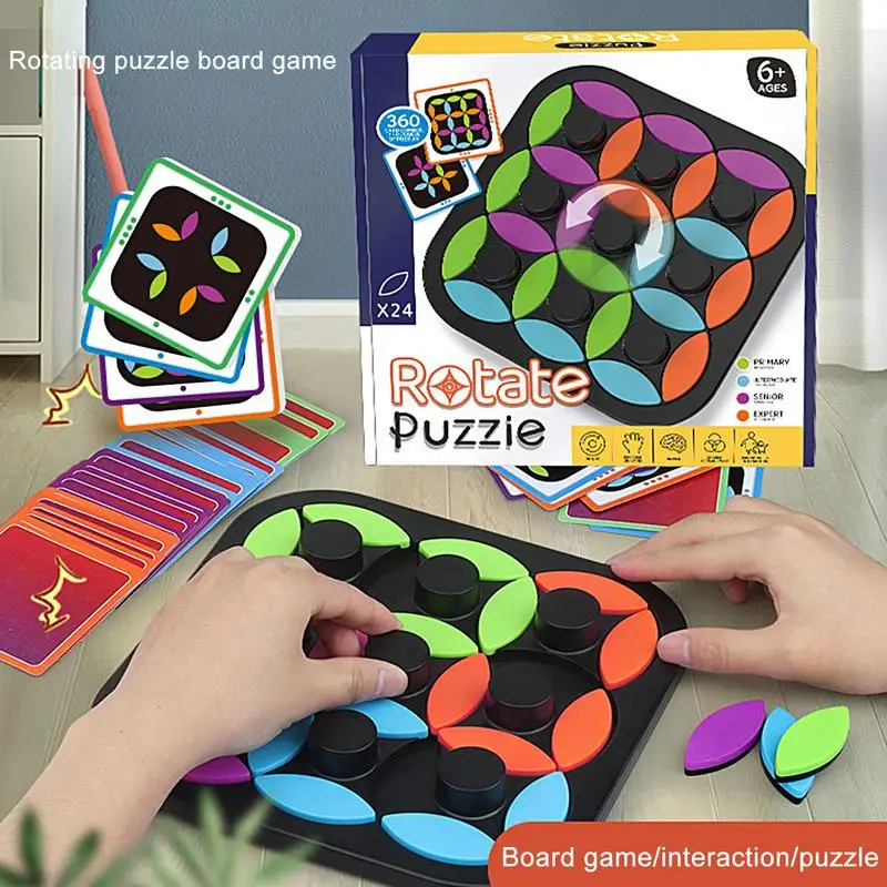 

Rotating Puzzle Toy Magic Hand Spinning Fidget Puzzle Color Matching Finger Release Toy Educational Learning Game Set For Kids